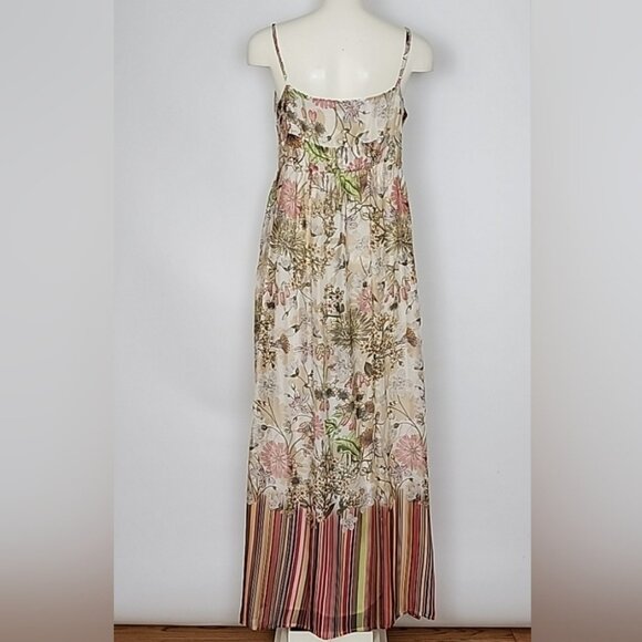 Tristan Women's Maxi Strapless Dress Floral Print Cream Pink Flowy Size 16 - Picture 2 of 16